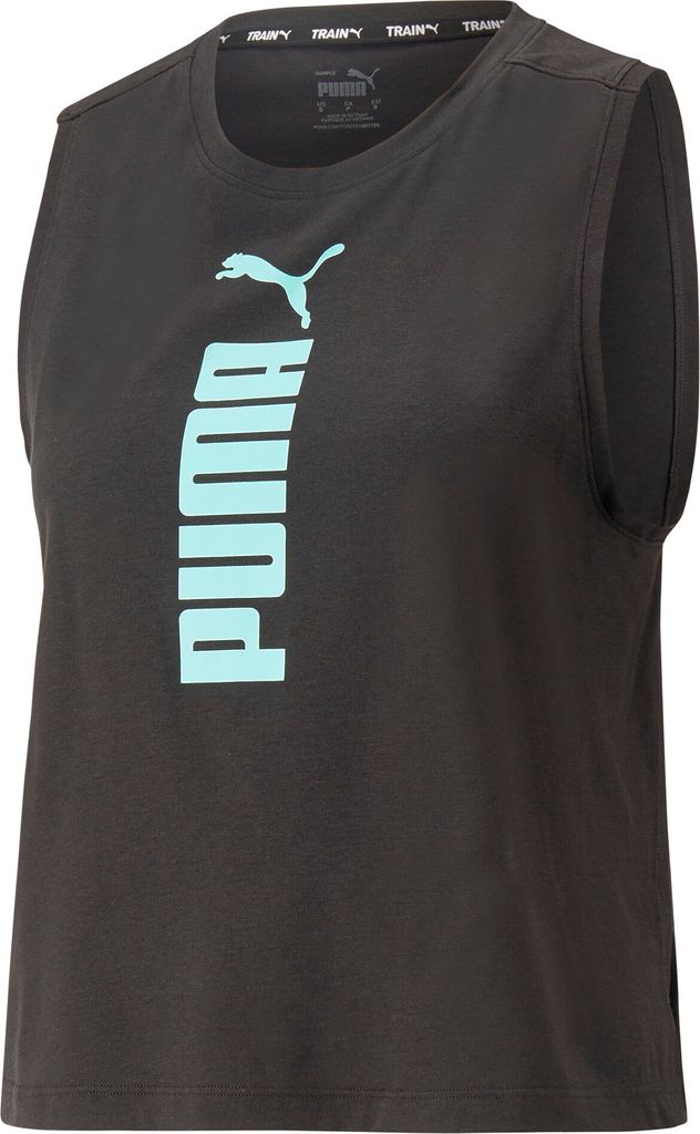 PUMA Fit Tri-Blend Tanktop Damen 51 - puma black/electric peppermint L