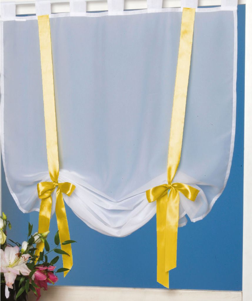 Raffgardine mit Schlaufen, Größe: 120x160cm, Farbe: Gelb Produktbild 