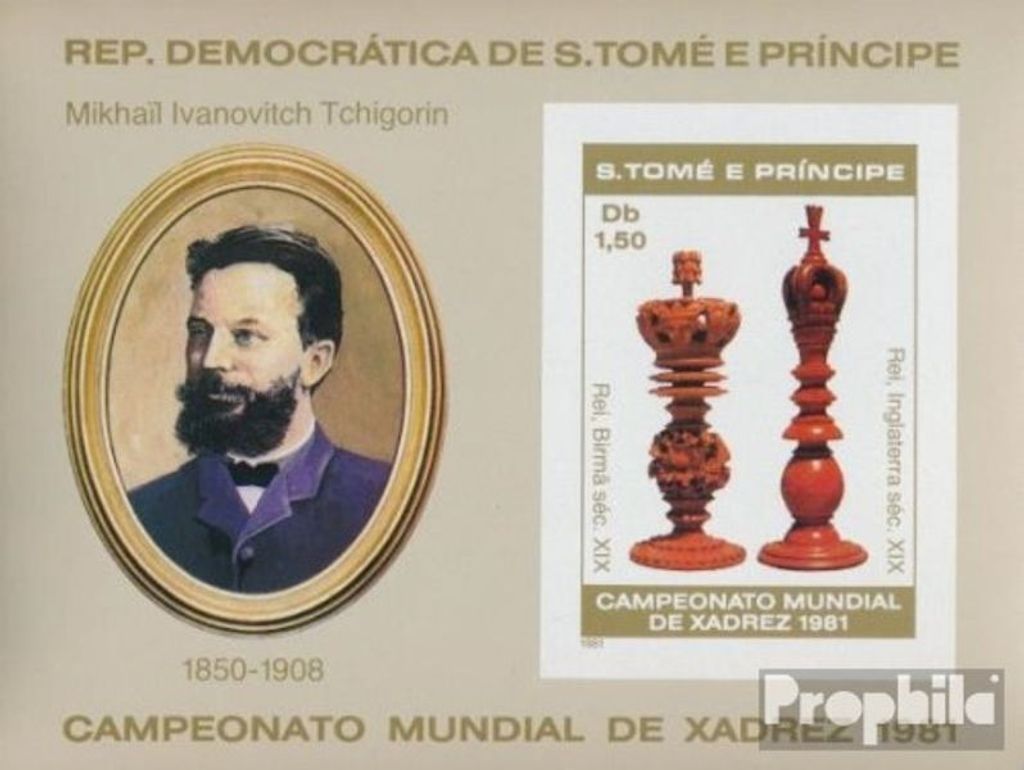 Briefmarken Sao Tome e Principe 1981 Mi Block62B ungezähnt Produktbild 