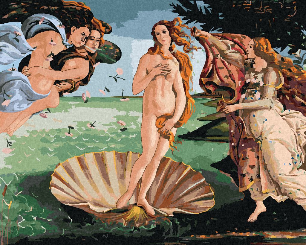 Zuty - Malen nach Zahlen - DIE GEBURT DER VENUS (S. BOTTICELLI), 40x50 cm, ohne Keilrahmen
