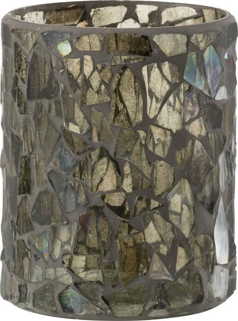 Lanterne Décorative Mosaïque J-Line pour Ambiance de Table - Gris et Vert