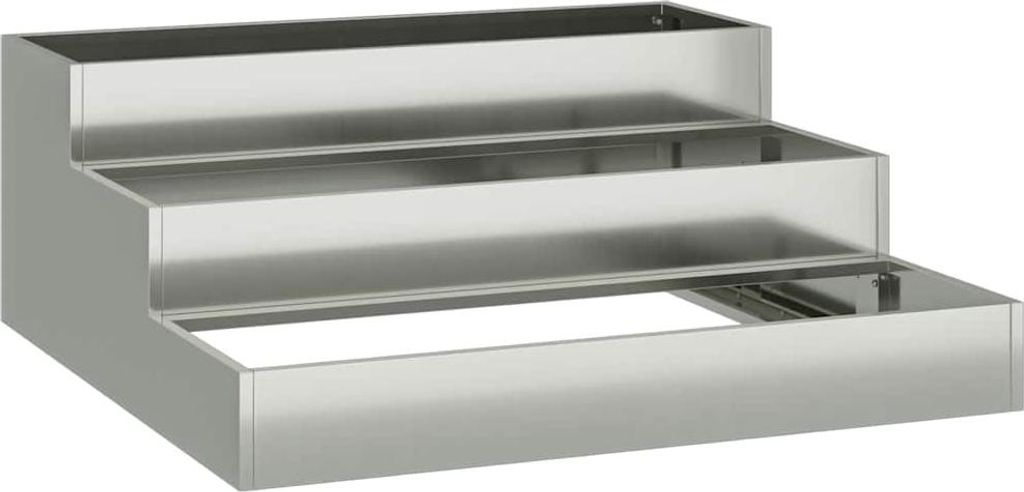 vidaXL Garten-Pflanzgefäß Silber 90 x 90 x 35 cm Verzinkter Stahl