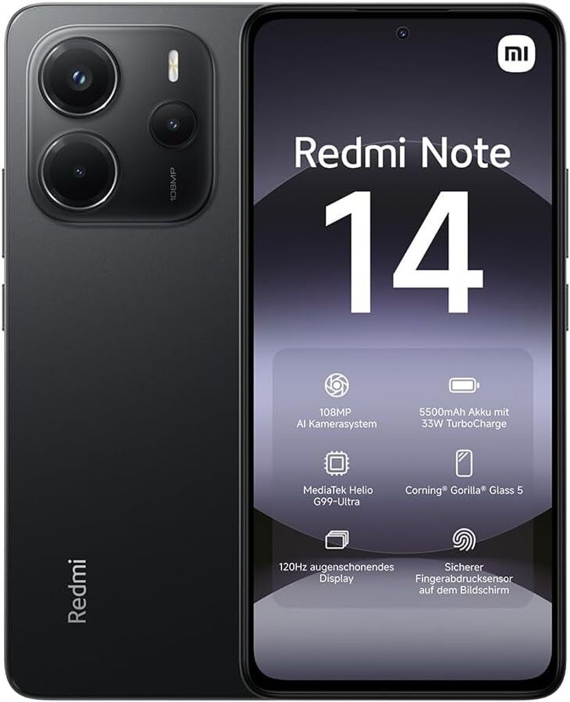 Xiaomi Redmi Note 14 4G Smartphone 8/128GB Nero con Immagine del prodotto 