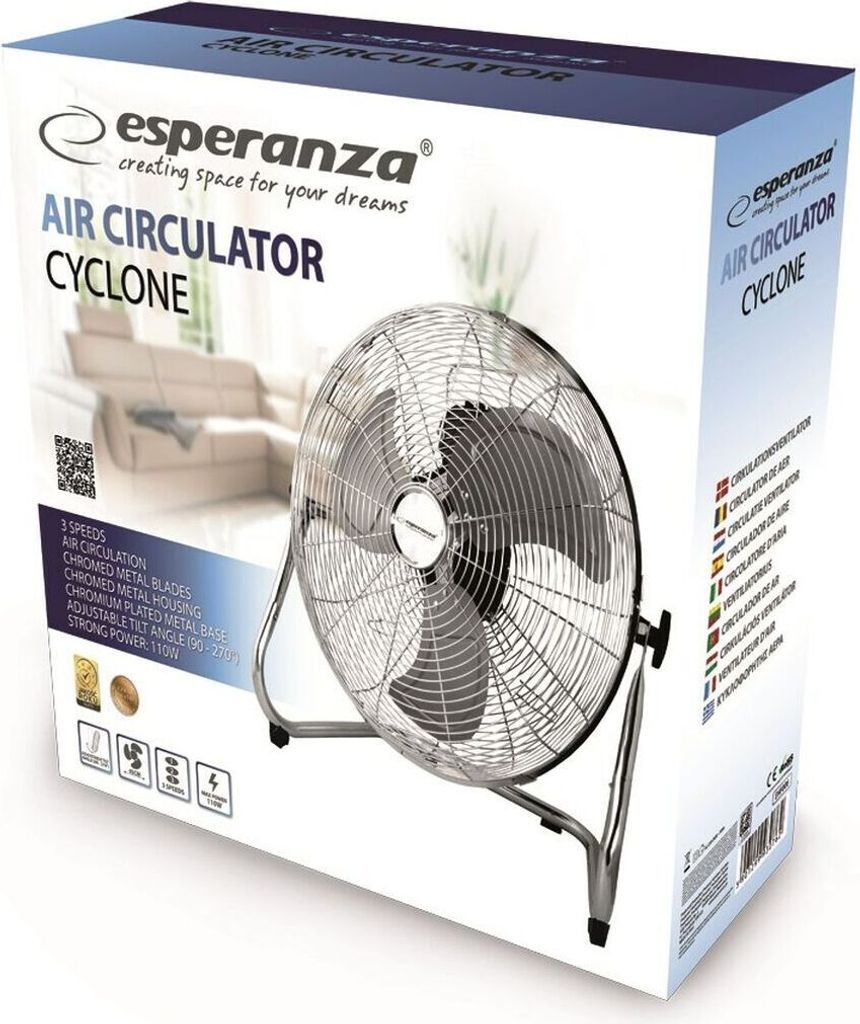 Esperanza Bodenventilator 50 cm Hochgeschwindigkeits Produktbild 