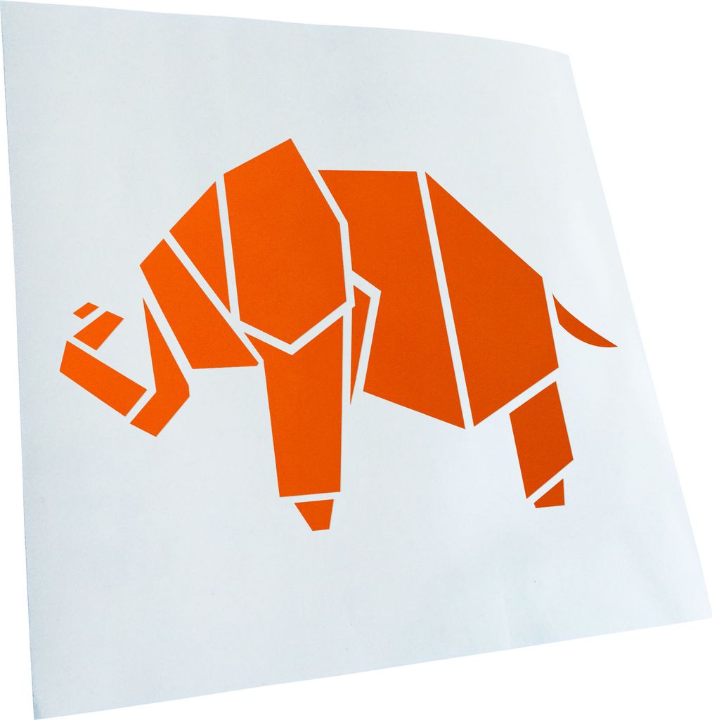 Kiwistar - Autoaufkleber - Papierfalten Elefant - Orange - 60x40cm - Aufkleber für Auto, Laptop, Fahrrad, LKW, Motorrad mehrfarbig JDM Decal Racing