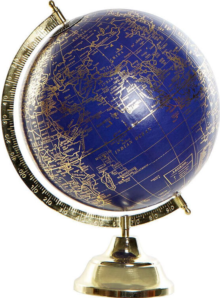 Terraqueo-Globus DKD Home Decor Blau Gold Metall Aluminium Kolonial (27 x 25 x 36 cm)