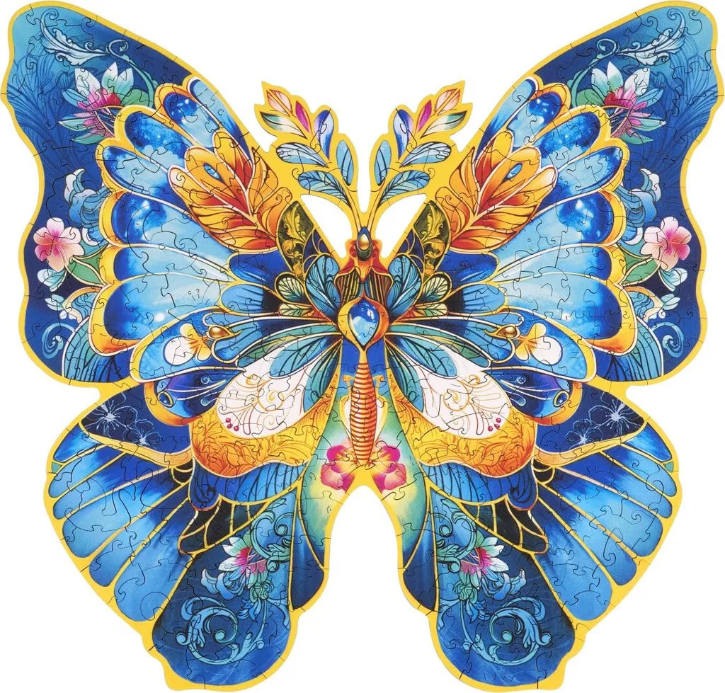 Puzzle Bois 3D Papillon Morpho Helena : Design Laser et Montage sans Colle
