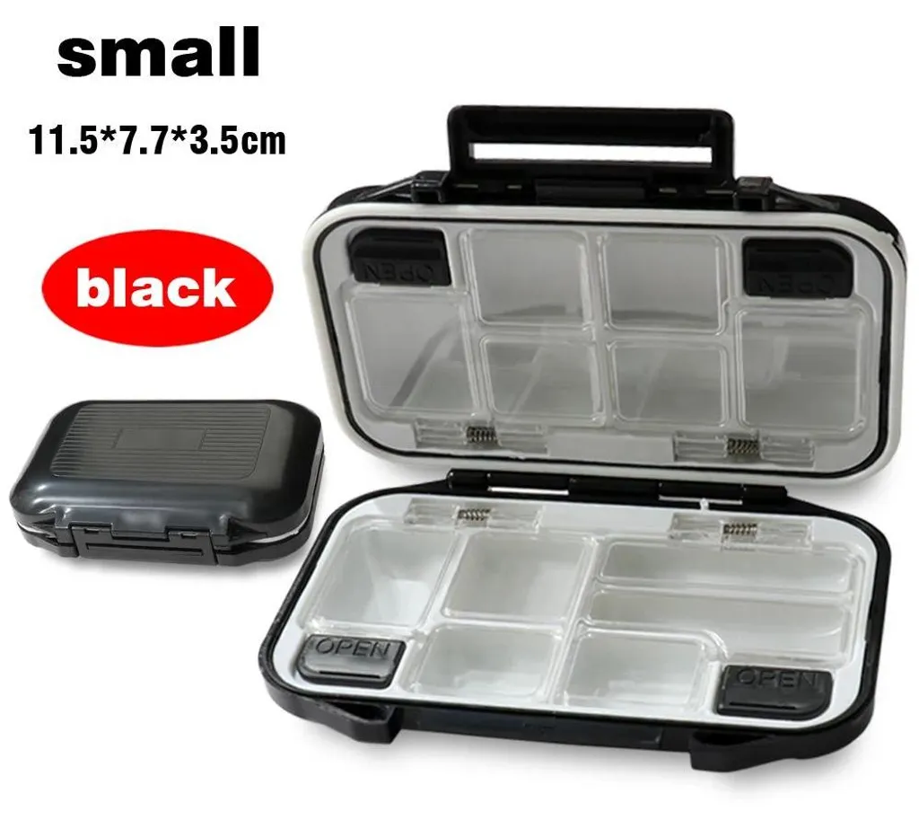 Rangement de pêche étanche petit modèle noir avec compartiment modulable - 2