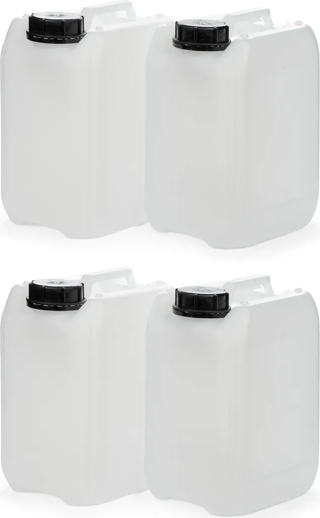Lot de 4 bidons 5L vides en HDPE avec bouchon DIN 51 homologué UN