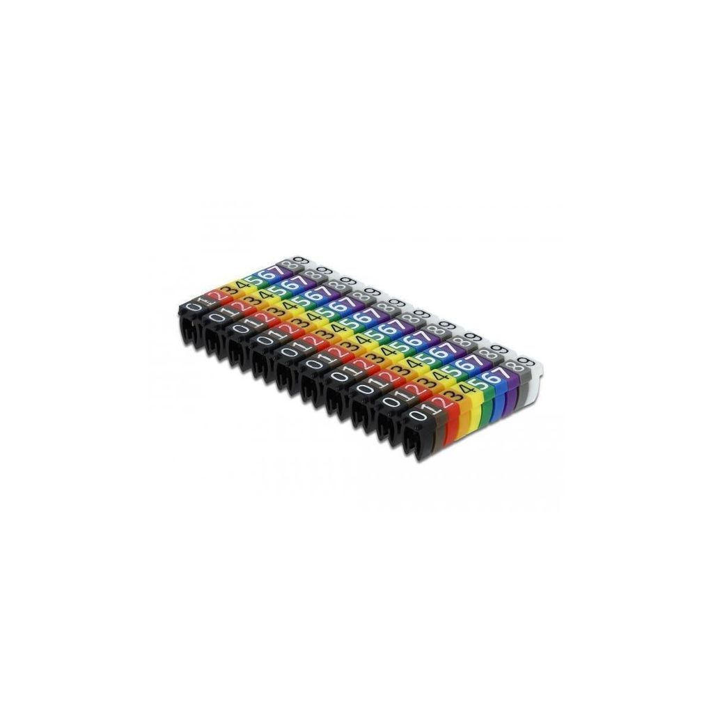 Delock Set Kabelmarker-Clips - Grau, Schwarz