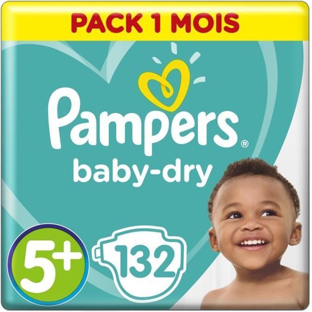 Baby Dry Gr.5+ Junior Plus 13-27kg MonatsBox 132 Stück Produktbild 