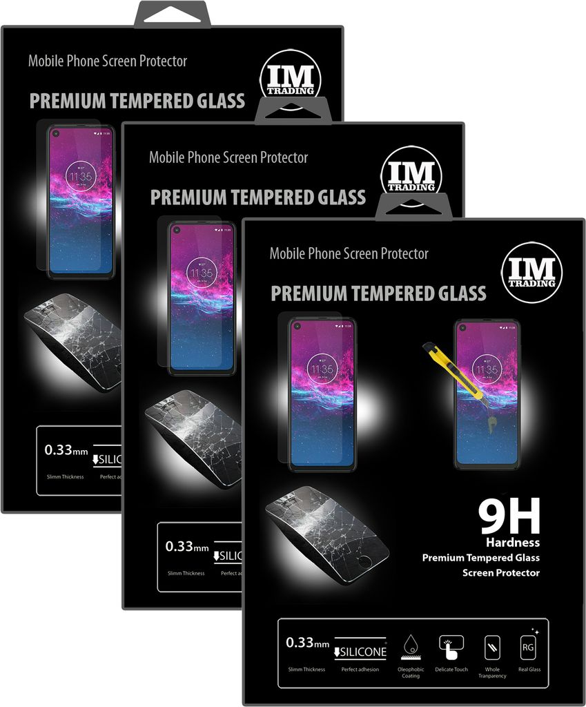 cofi1453 3X Panzer Schutz Glas 9H Tempered Glass Display Schutz Folie Display Glas Screen Protector kompatibel mit Motorola One Action