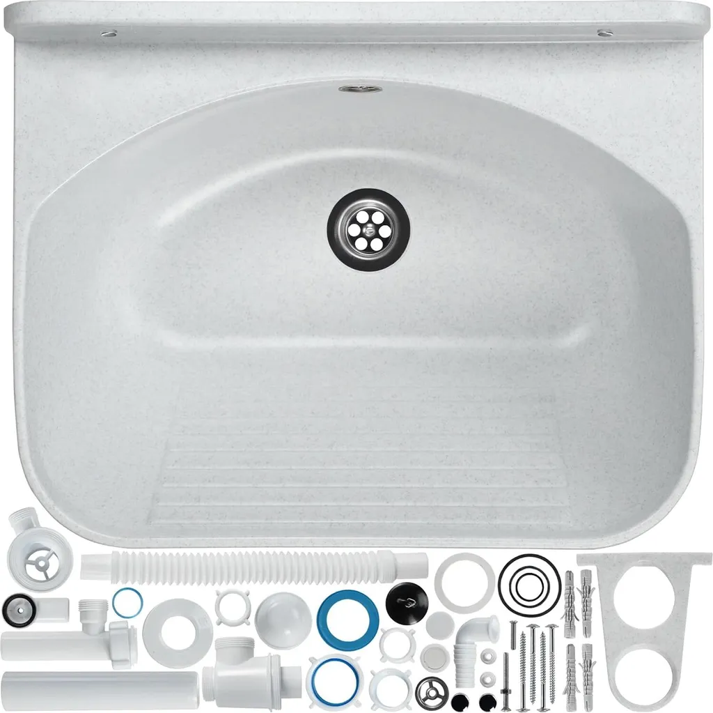 Lavello GOSPO 46x36x20 cm con Sifone per Garage e Cantina | Qualità