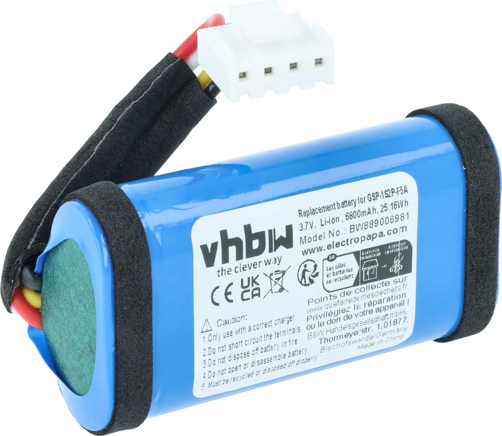 vhbw Akku kompatibel mit JBL PARTYBOX ENCORE ESSENTIAL Lautsprecher Boxen Speaker (6800 mAh, 3,7 V, Li-Ion)