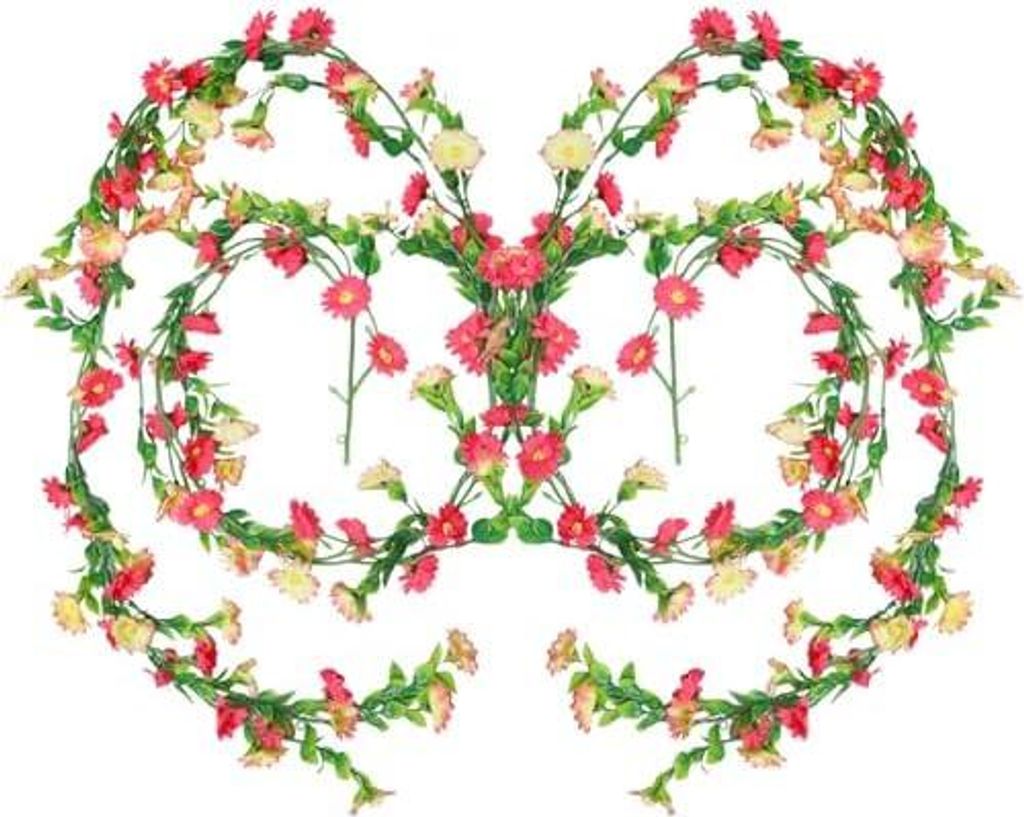 2 Stück Gänseblümchen Deko Blumengirlande 2.1 Meter Blumengirlande Deko Künstliche,Rosa Künstliche Blumen Gänseblümchen,Kunstblumen Girlande...