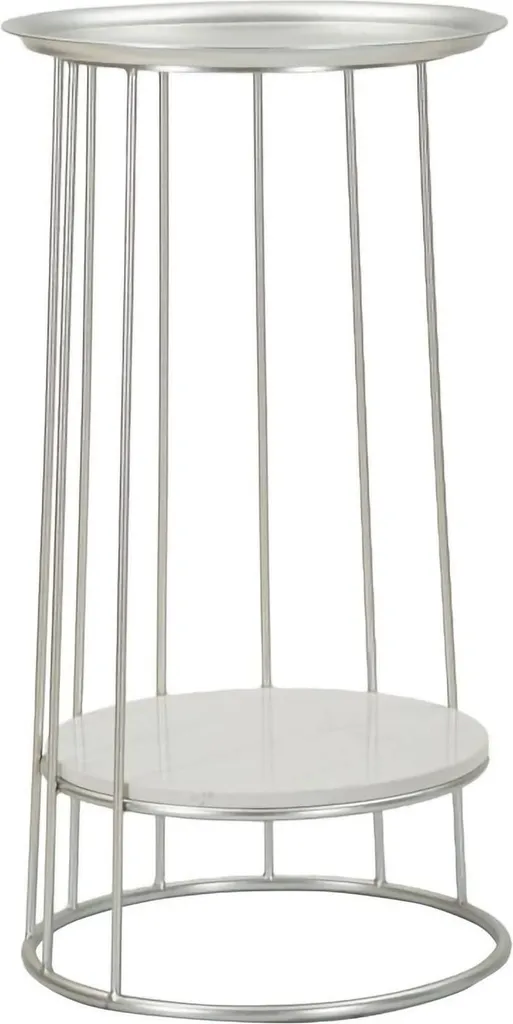 Table Basse Argent Biferno 40x40x76h cm : Rangez vos Magazines Facilement