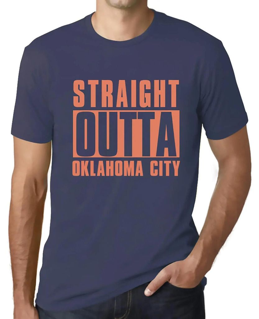Herren Grafik T-Shirt Straight Outta Oklahoma City Öko-Verantwortlich Vintage Jahrgang Kurzarm Lustige Druck Geburtstag Geschenk Mann