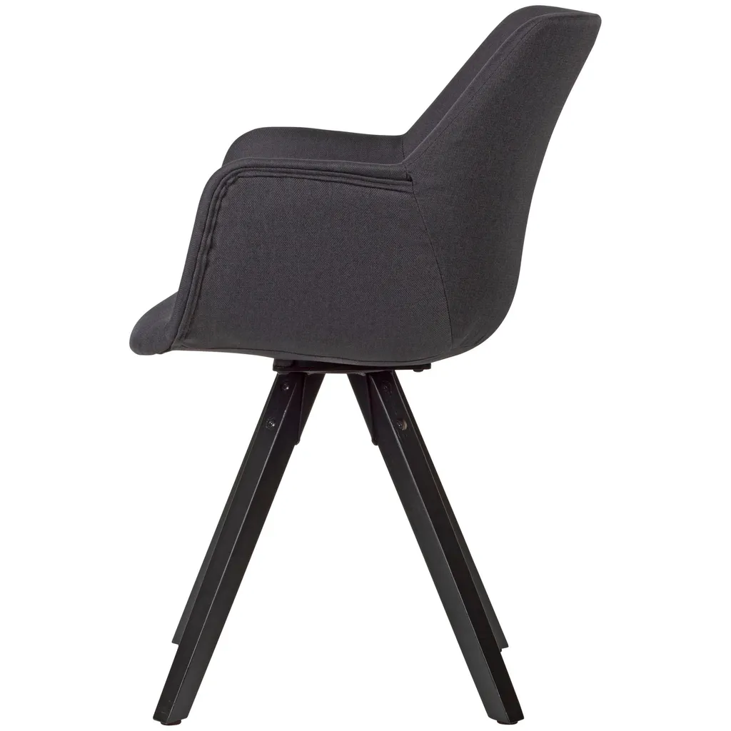 Chaises ergonomiques noires à accoudoirs et structure métal 85cm