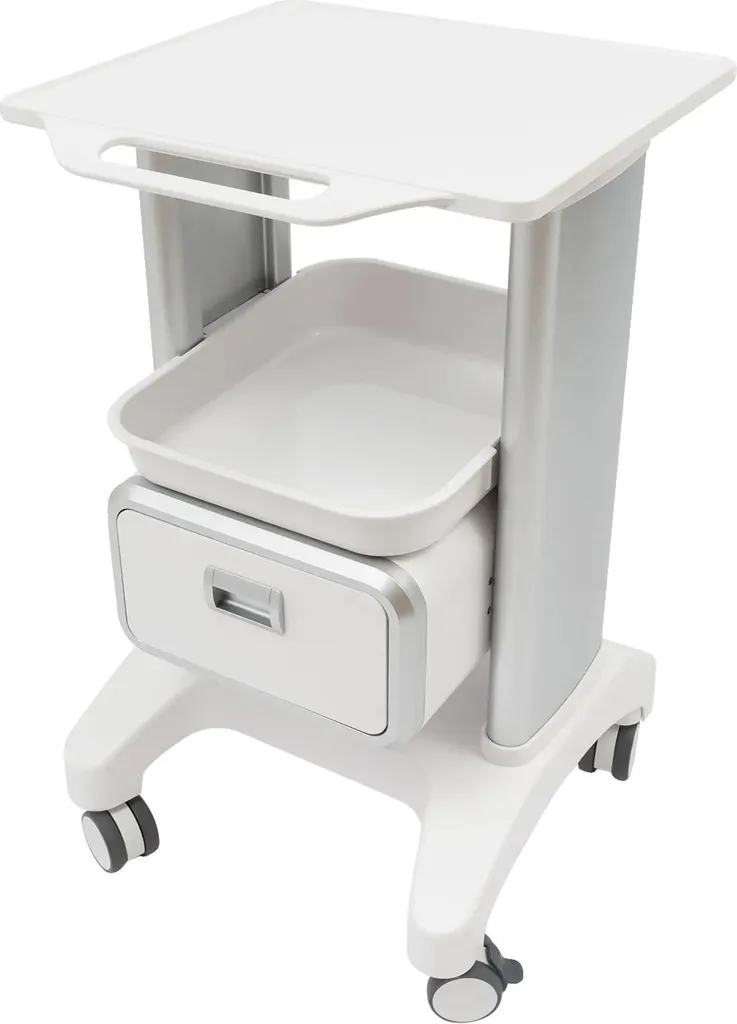 Chariot Médical Gris Anti-Bruit en ABS : Fini le Matériel Difficile à Déplacer