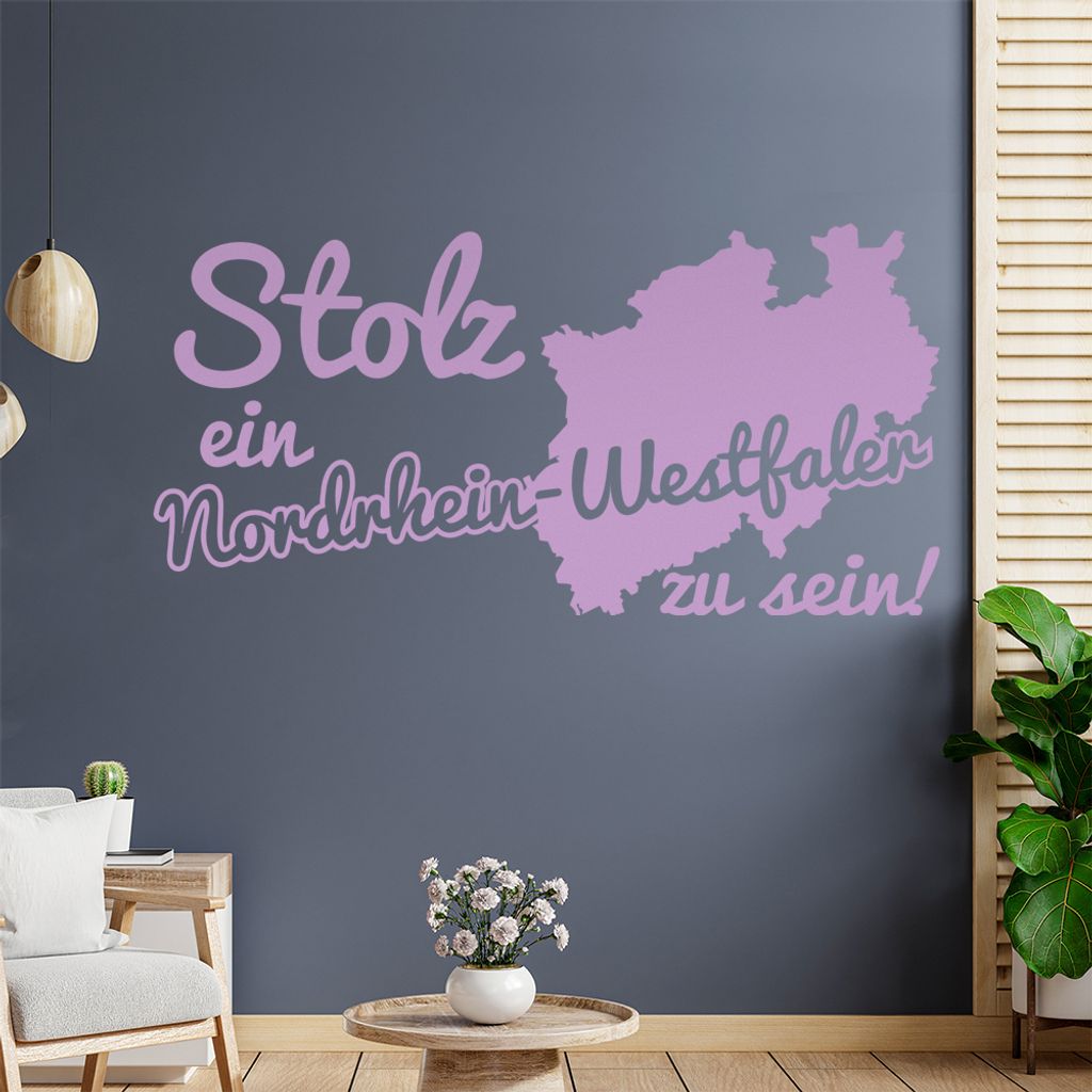 Nordrhein-Westfale Stolz Wandtattoo Wandaufkleber Wall Sticker - Dekoration, Küche, Wohnzimmer, Schlafzimmer, Badezimmer