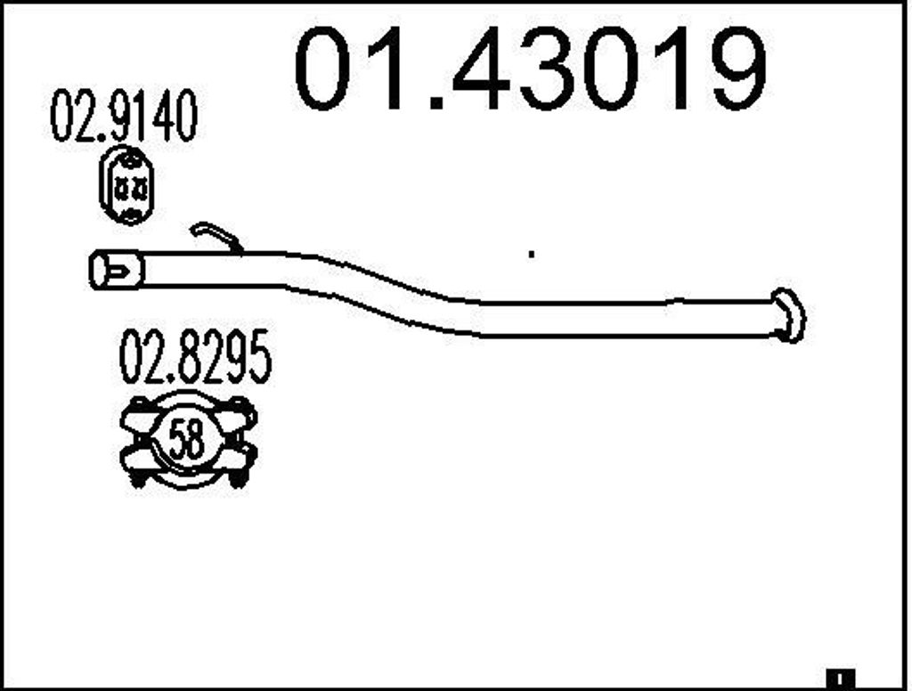 MTS Abgasrohr Auspuffrohr passend für PEUGEOT PARTNER Combispace (5F) Hinten 01.43019