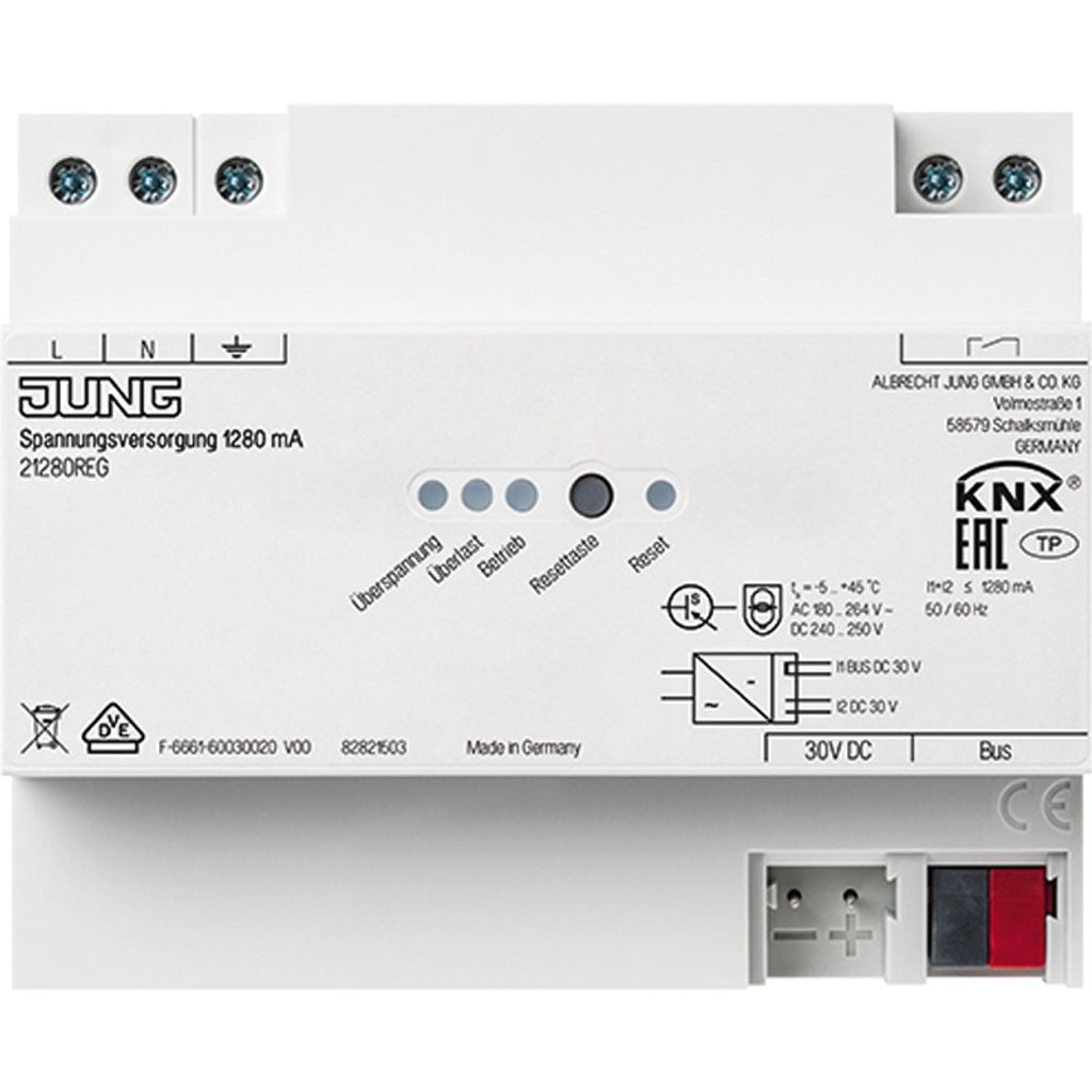 Jung Spannungsversorgung 1280mA, KNX 21280 REG (21280REG)
