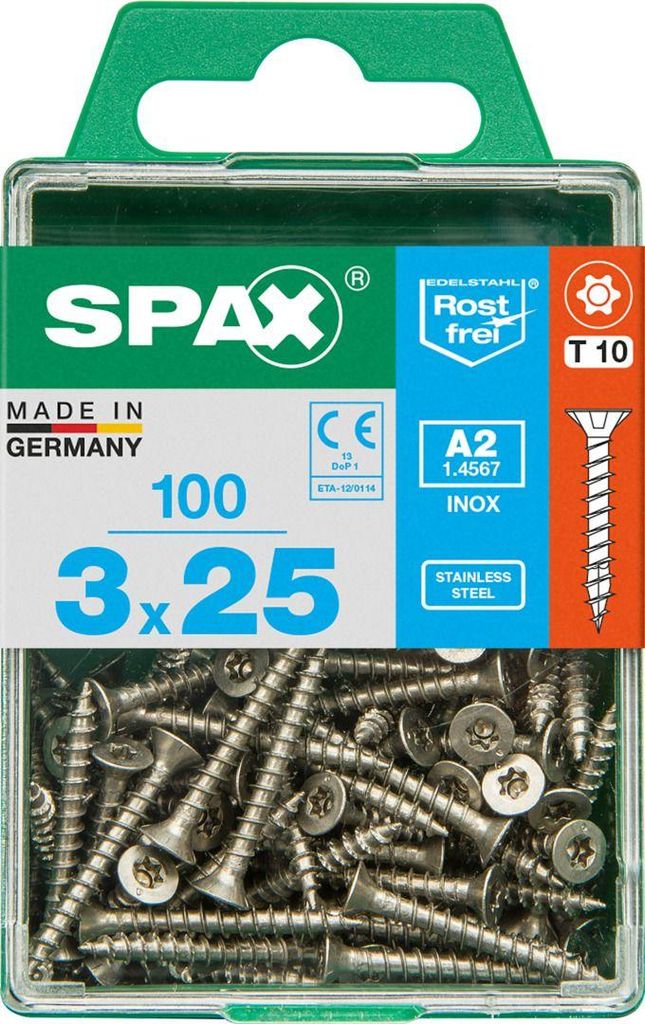 Spax Universalschrauben 3.0 x 25 mm TX 10 Senkkopf - 100 Produktbild 