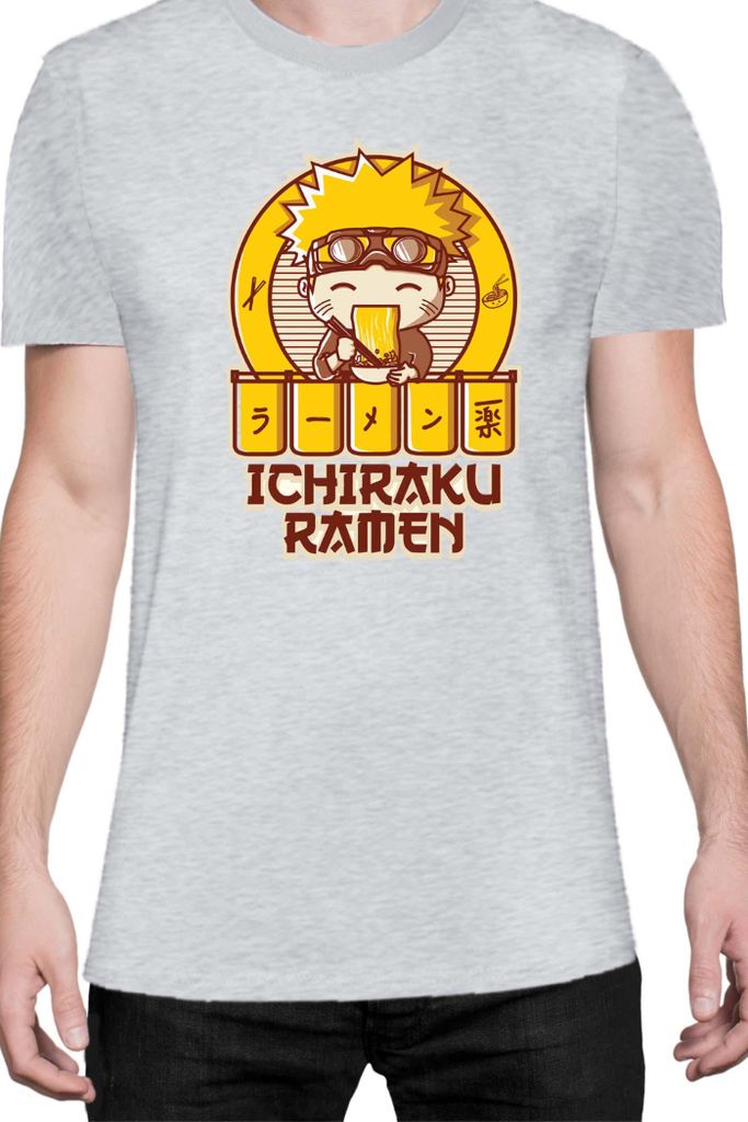 Herren T-Shirt Naruto Ichuraku Ramen 03, Man S / Grau