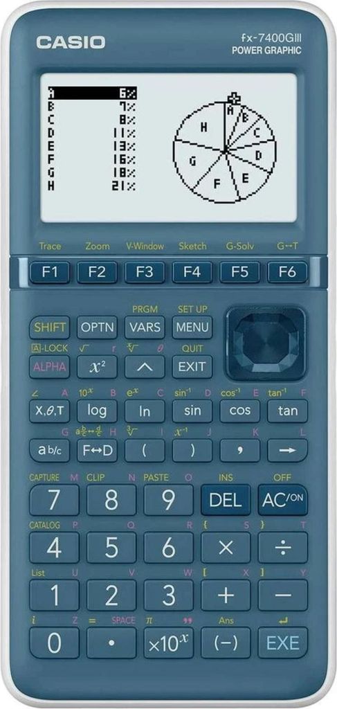 Casio FX-7400GIII Grafikrechner Cyan Display 21 Stellen Imagen del producto 