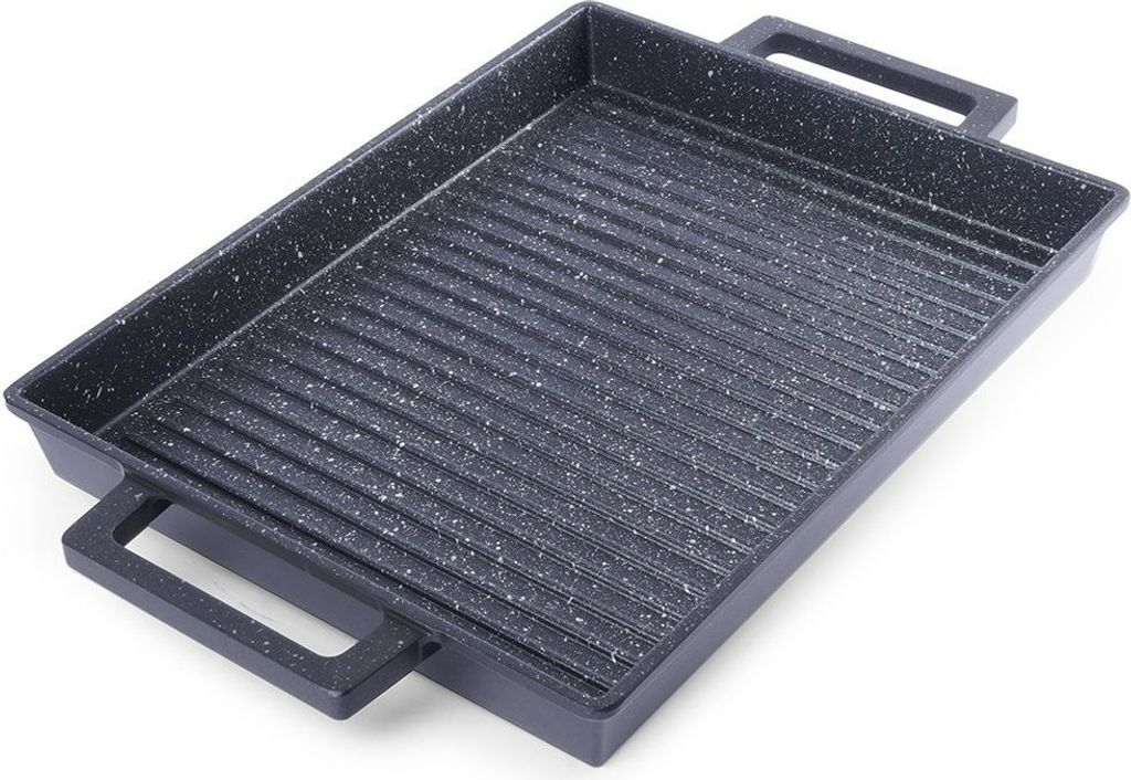 Orion | Pfanne - Grillplatte Aluminium - 43x26 cm - Granit Antihaft - Hitzebeständig - Spülmaschinenfest