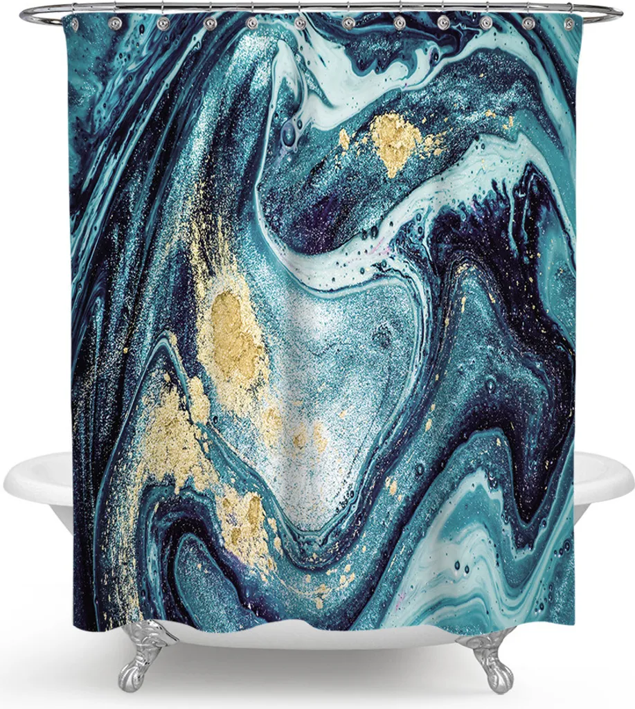 180x180 cm Tenda da doccia in poliestere impermeabile e resistente alla muffa, Tenda da doccia moderna e semplice con stampa digitale per il bagno, Stile 1