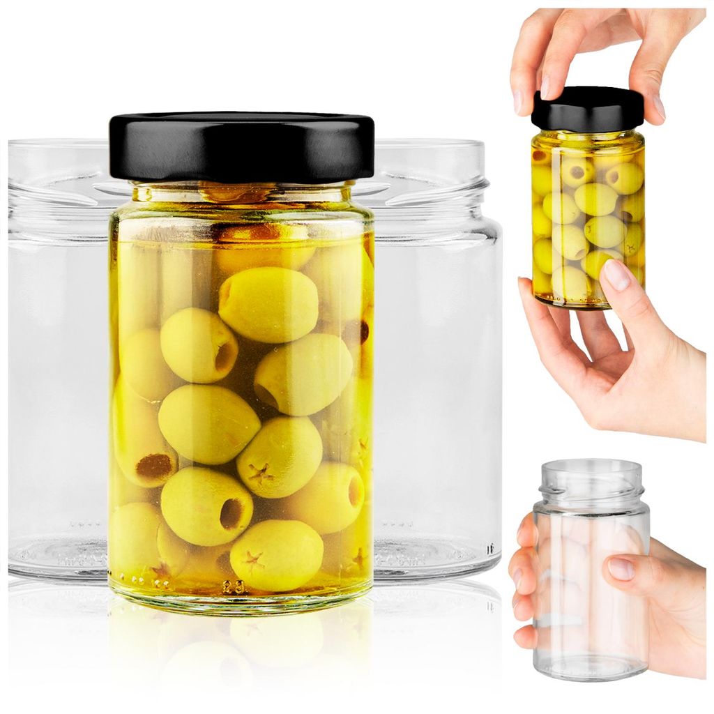 SuperButelki.pl - 10x Glasgefäße 245 ml mit Schraubverschluss 58 mm, Gläserset 0,245 l Deckel, für Konserven, Eingelegtes, Gläserset 0,245 l