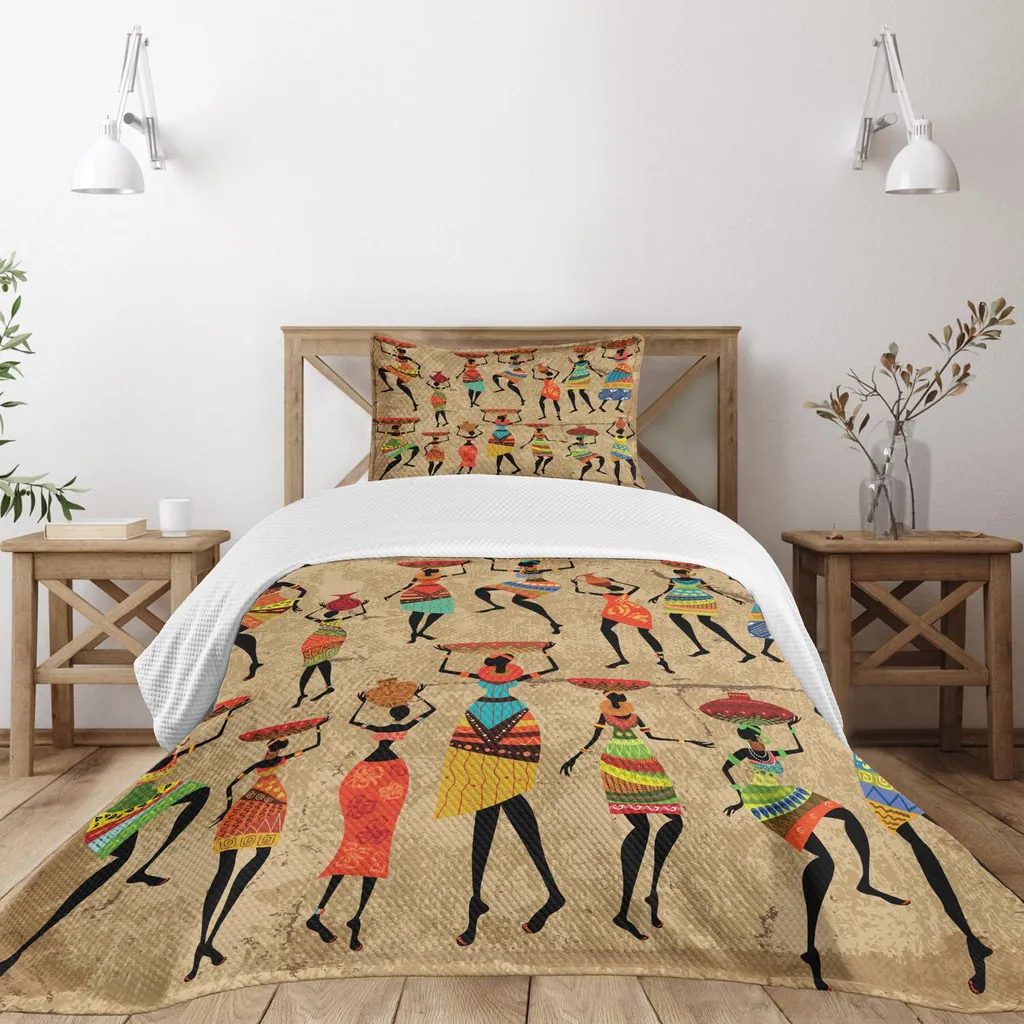 Copriletto Trapuntato ABAKUHAUS Silhouette Africane 220x220 Ecru - 2