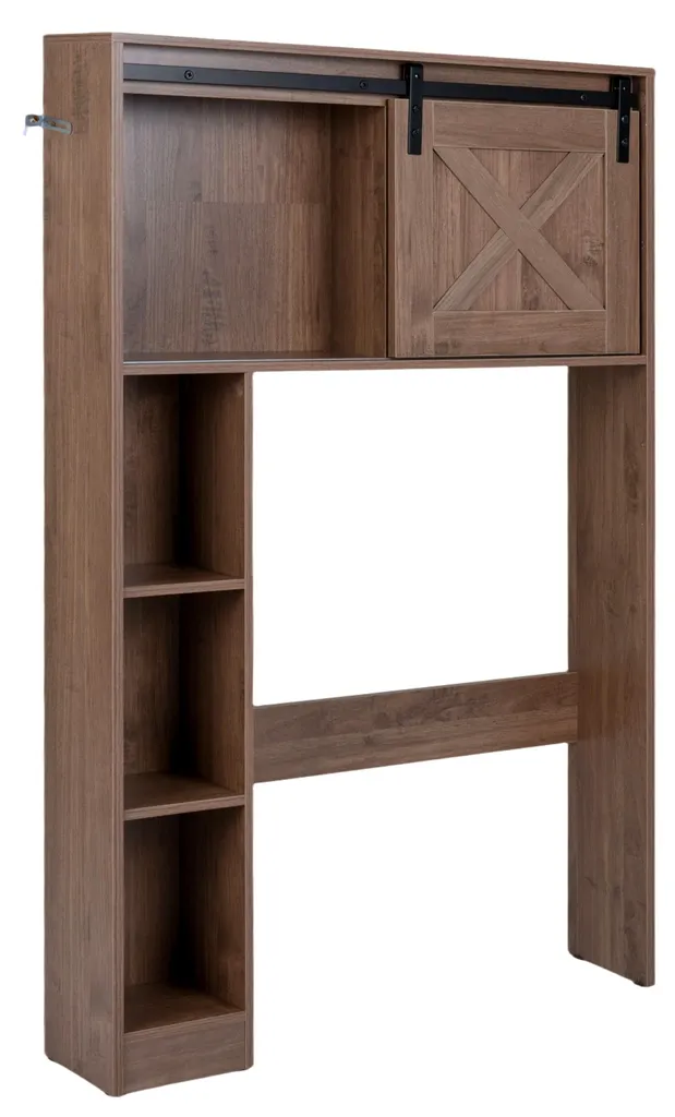 Solution de Rangement Verticale Marron pour Salle de Bain et Lave-linge