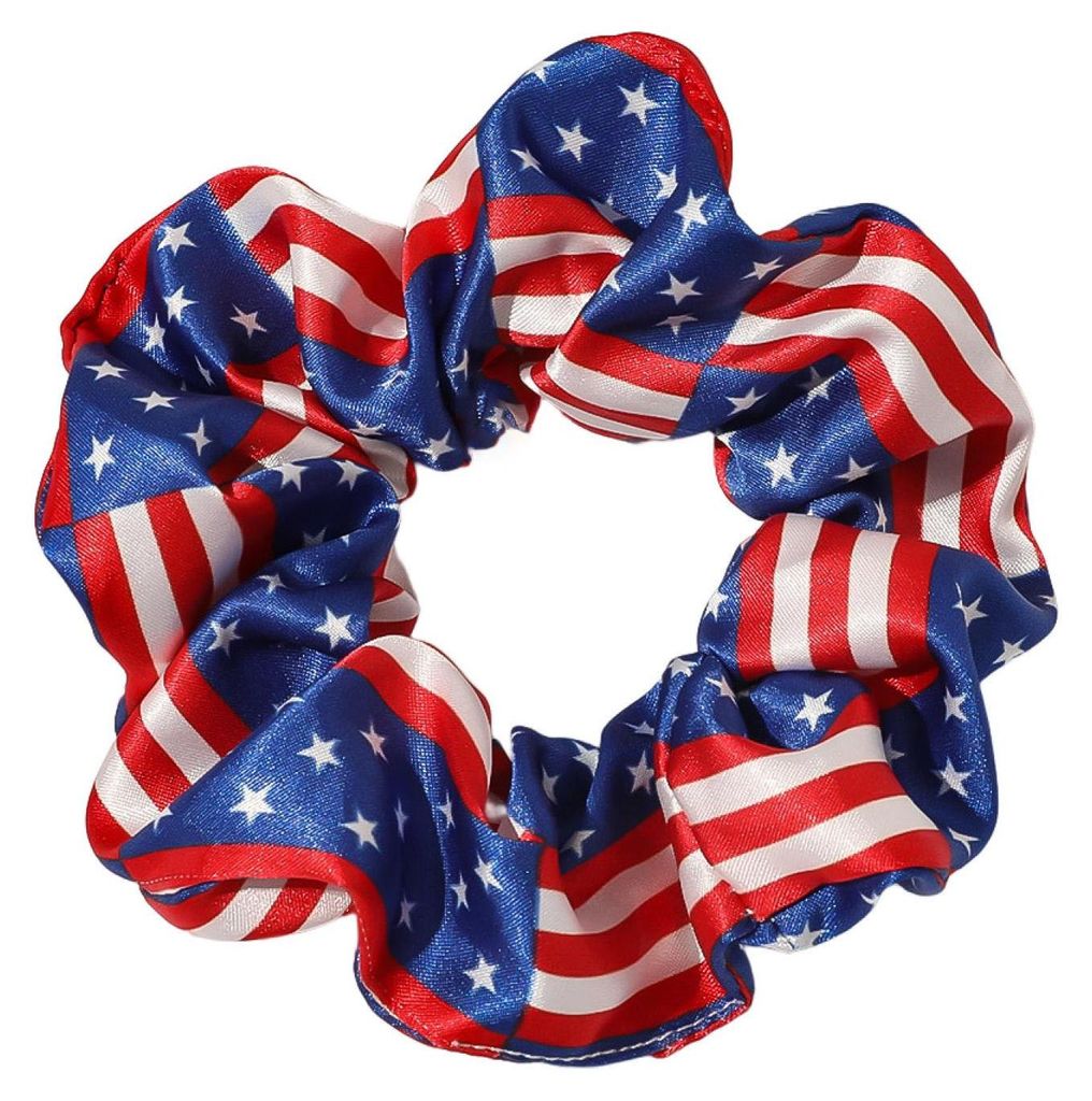Damen-Haargummi, weich, fest, strapazierfähig, dehnbar, praktisch, hochelastisches Gummiband mit amerikanischem Flaggenmuster, waschbar, Haargummi...
