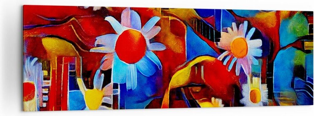 Bild auf Leinwand - Leinwandbild - Blume Abstraktion - 160x50cm - Wand Bild - Wanddeko - Wandbilder - Leinwanddruck - Bilder - Kunstdruck - Wanddek...