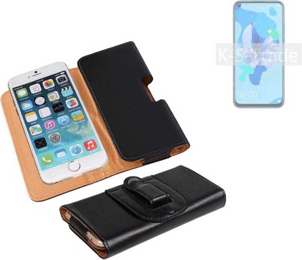 K-S-Trade Schützhülle Handyhülle kompatibel mit Huawei P20 Lite 2019 Holster Gürtel Tasche Schutzhülle Handy-Tasche Smartphone Case Seitentasche