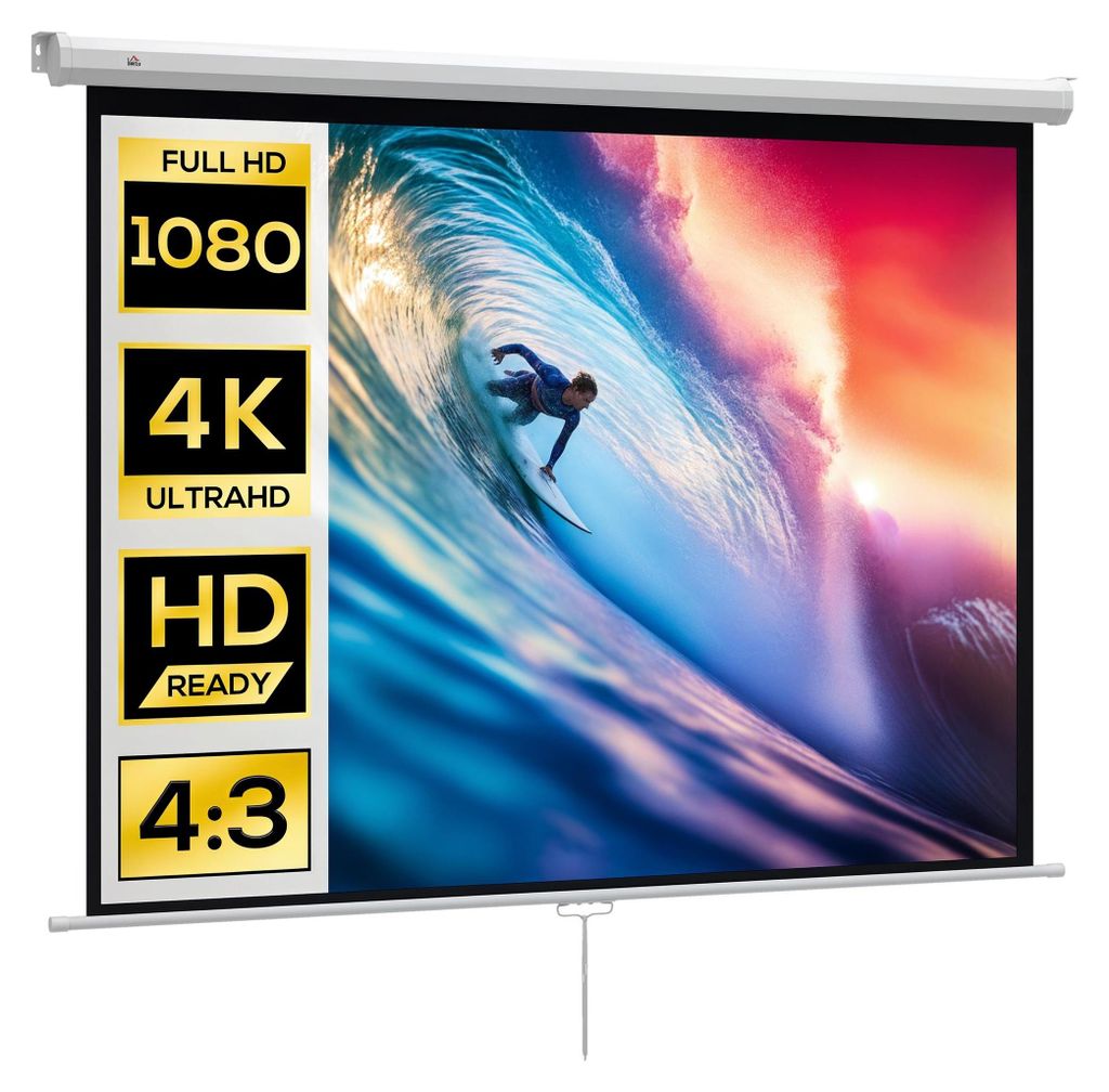 Ekran projekcyjny HOMCOM 171 x 128 cm, 84 cale, proporcje Zdjęcie produktu 