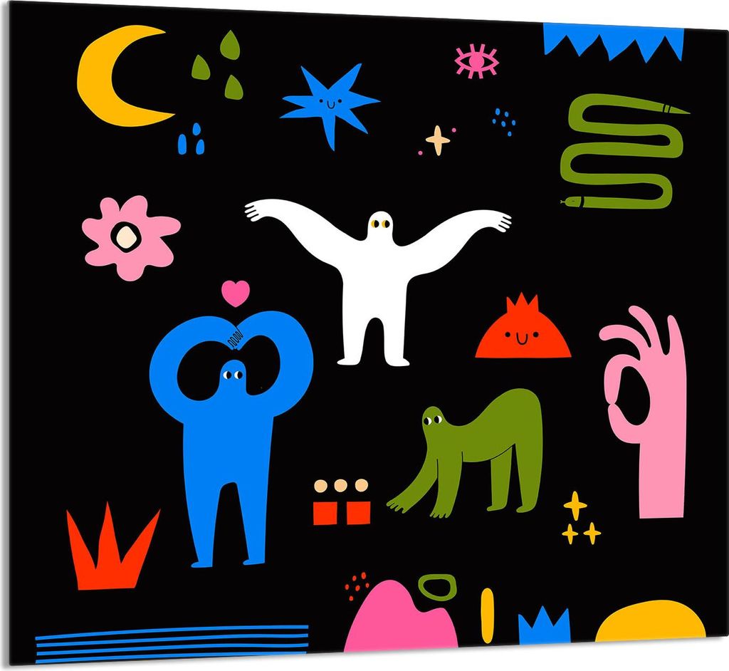 GLASPLATTE FÜR KÜCHE 65x60 Bajka