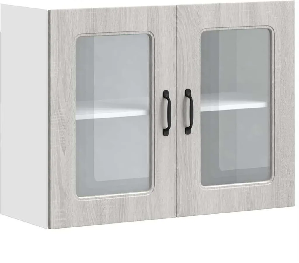 Pensile da Cucina SYFAX Kalmar Grigio Sonoma - Mobile Vetro 80cm