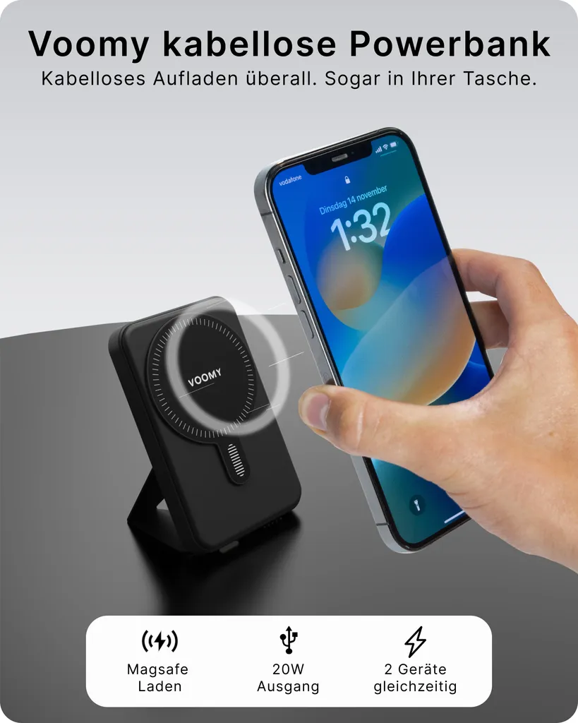 Plus de Batterie Vide ? Powerbank 6000mAh Ultra Fine VOOMY USB-C et A - 2