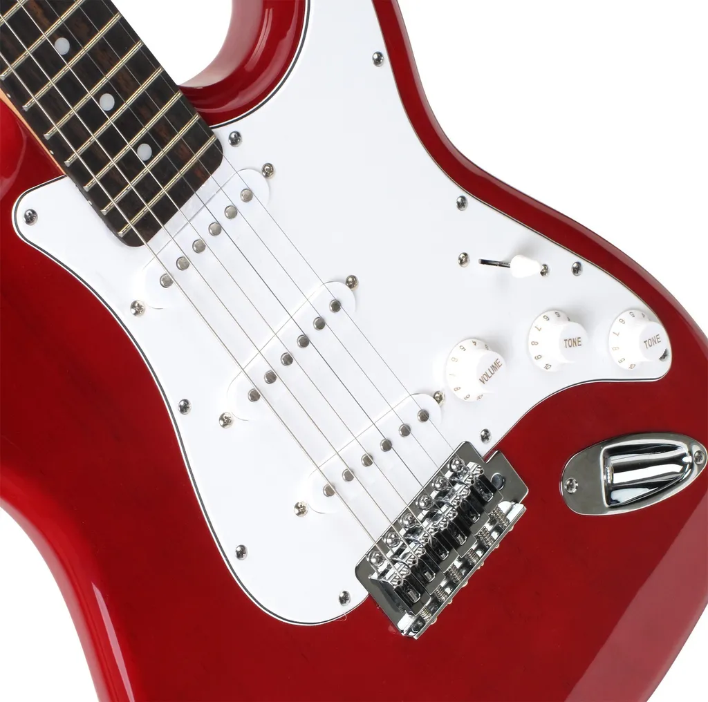 Rocktile Sphere Classic Rouge avec Micros Single Coil et Vibrato Chrome