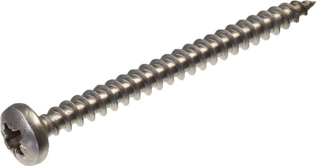 SECCARO Spanplattenschraube Halbrundkopf 6 x 70 mm, Edelstahl V2A VA A2, Holzschraube mit Vollgewinde, Kreuzschlitz / PZ, 100 Stück