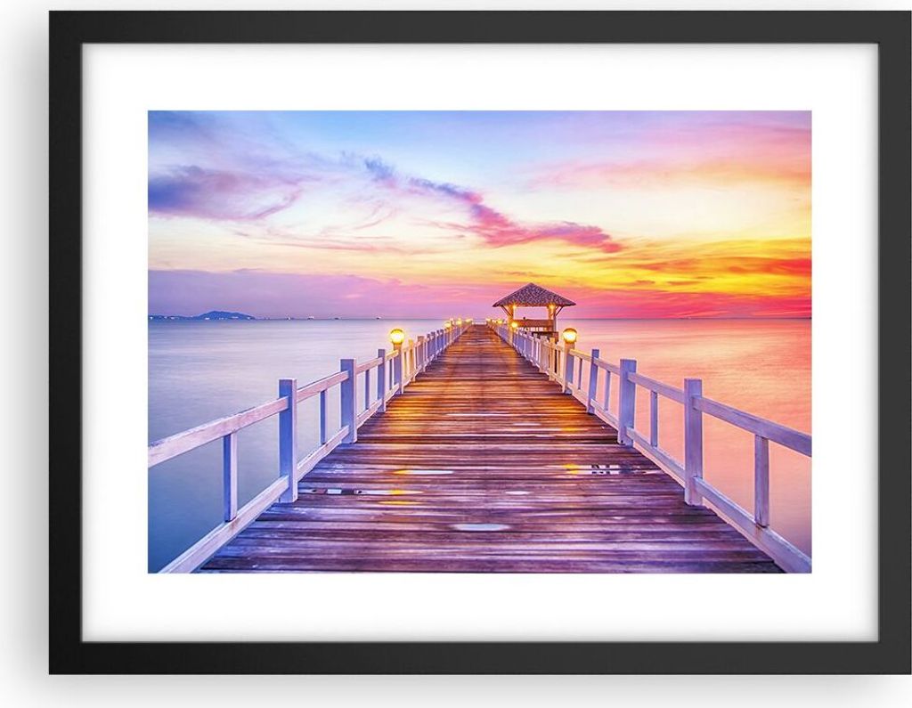 Gerahmtes Poster - Schwarzer Rahmen - Sonnenuntergang Produktbild 