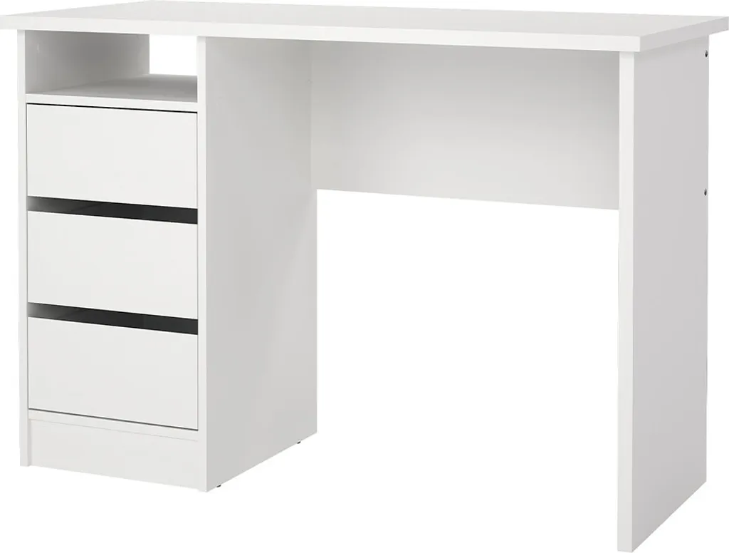 Bureau blanc 3 tiroirs Function Plus : rangement intégré et design pro