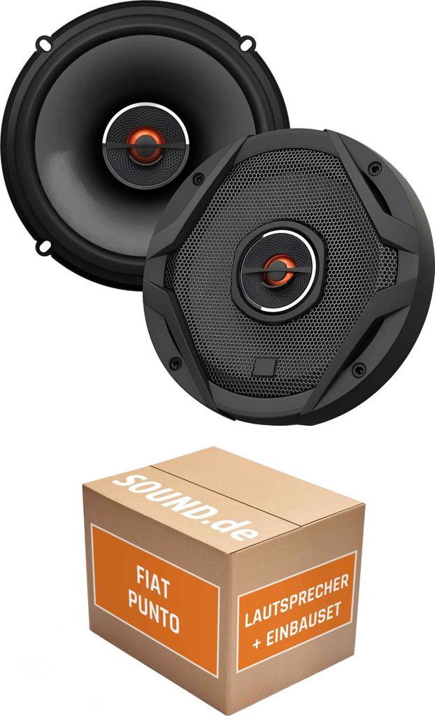 Lautsprecher Boxen Einbaupaket Front JBL GX602 passend für Fiat Punto 199 | 2x Tief-Mitteltöner mit integriertem Hochtöner 180W MAX