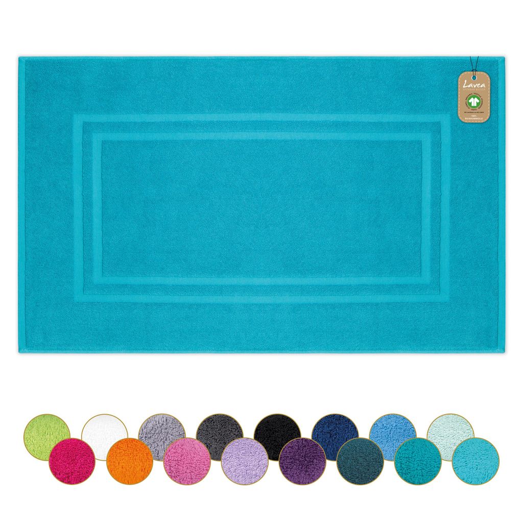 Lavea® Badematte 50x80 cm, Badezimmerteppich 100% Produktbild 