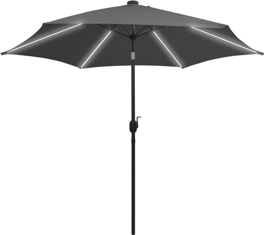 vidaXL Sonnenschirm mit LED-Beleuchtung und Alu-Mast 300 cm Produktbild 