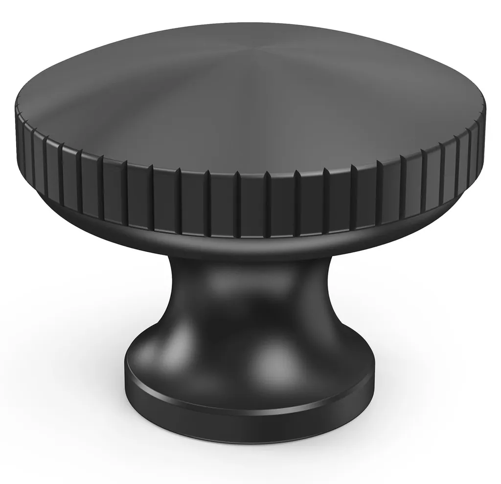 Poignées de tiroir rondes noires à motif rayé pour buffet et armoire