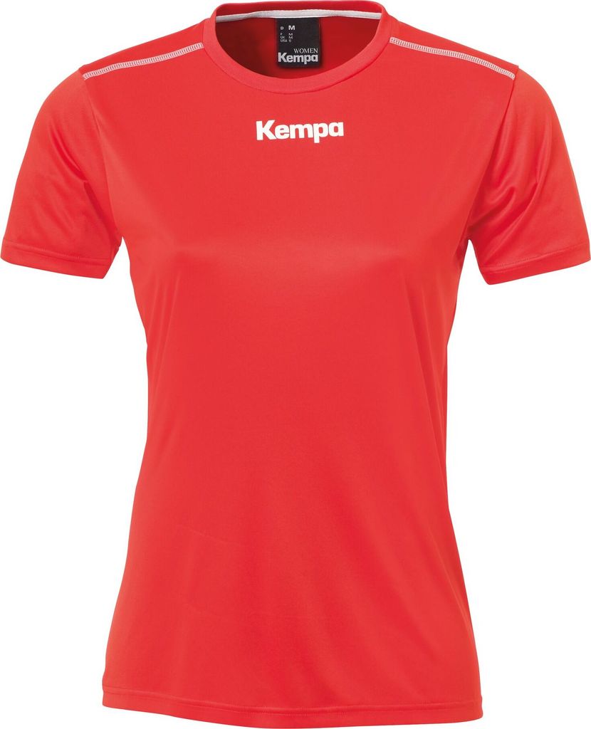 Kempa Handball Polyester Shirt kurzarm Training Top Rundhals Frauen rot L